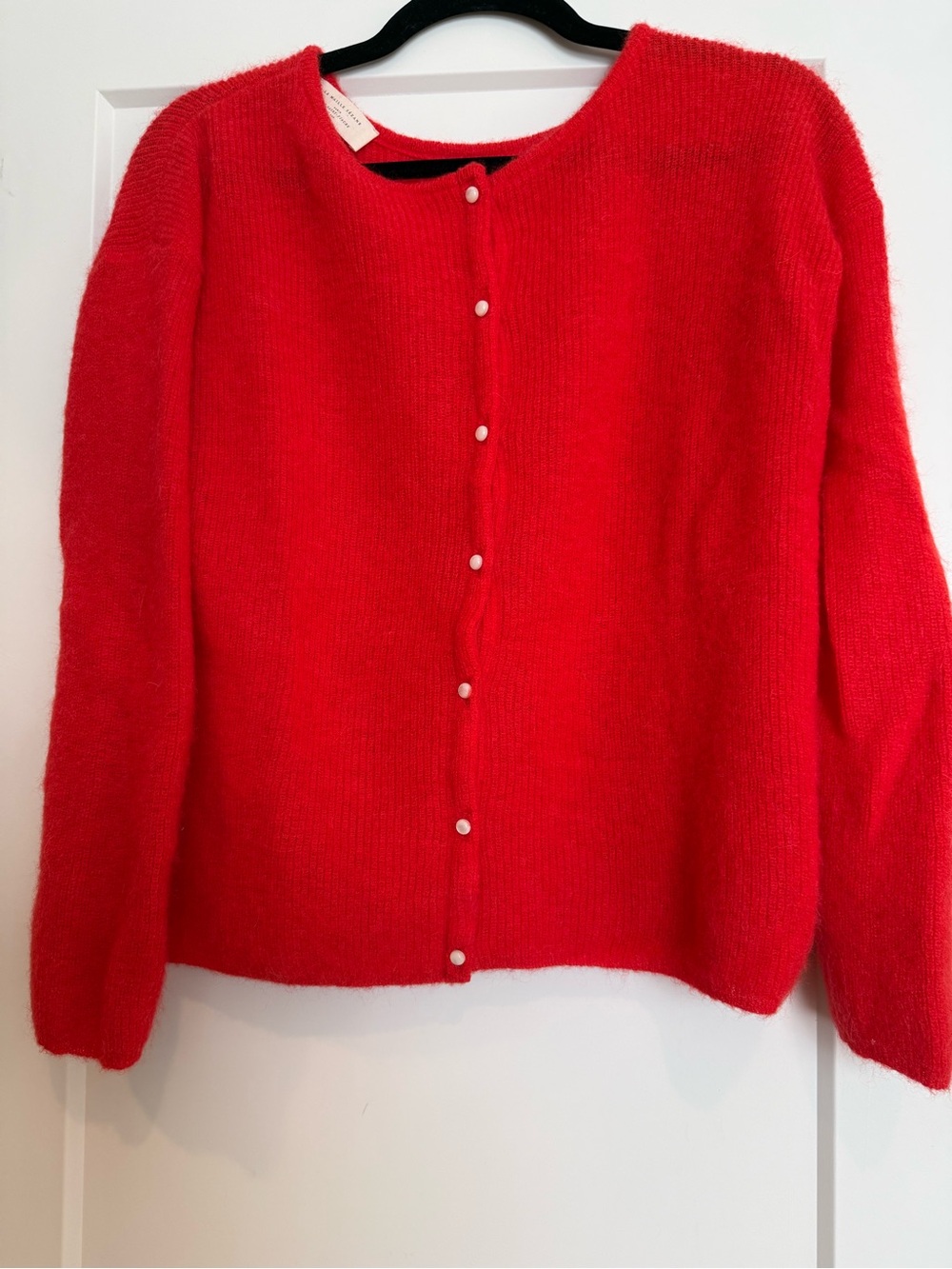 Sezane Gaspard Women's Red Button-Front Knit Cardigan Sweater